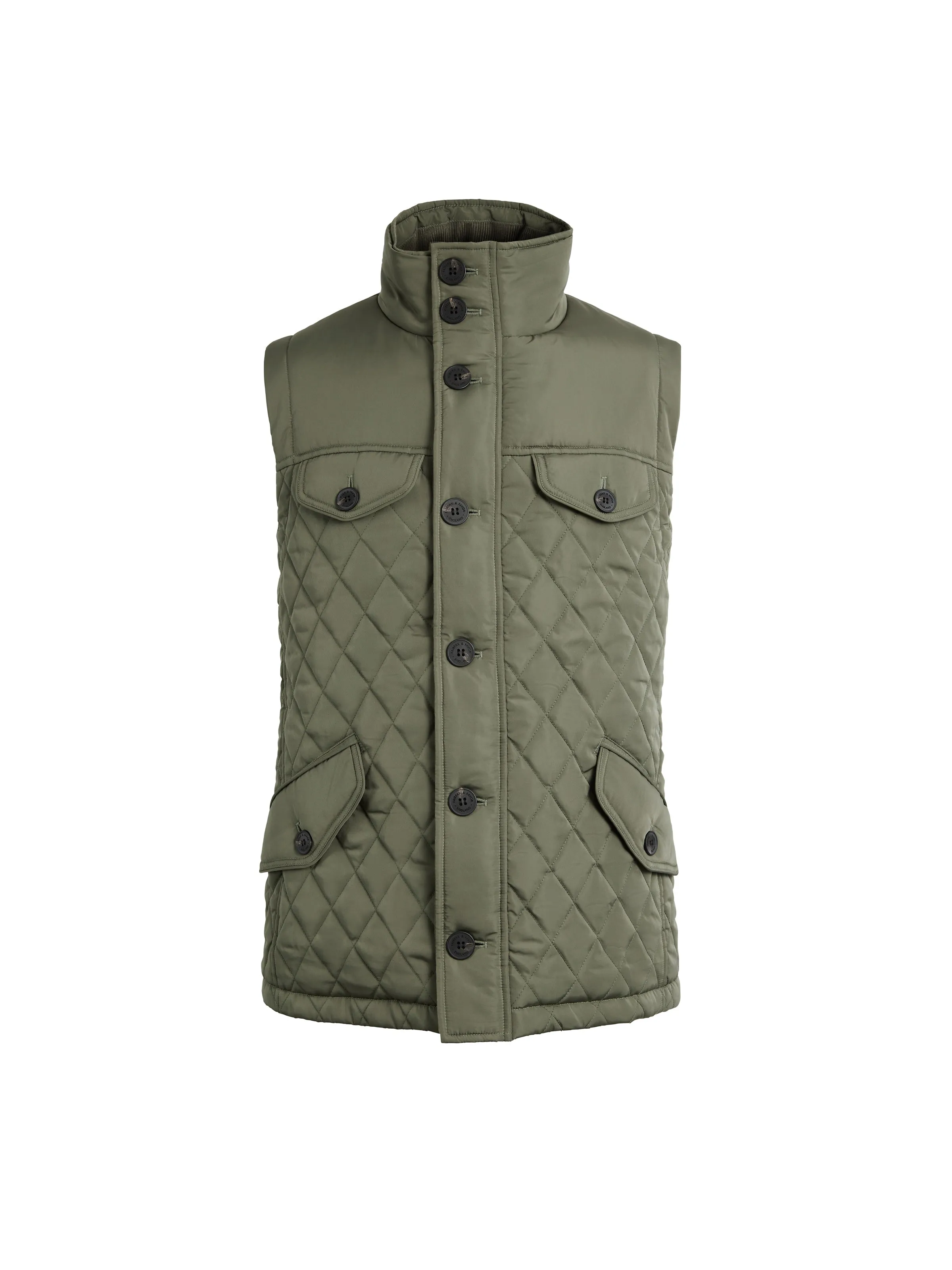 The George Quilted Gilet (Vest) - Sage