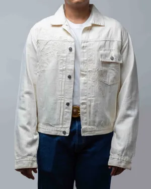 Vintage Polo Ralph Lauren White Embroidered Denim Jacket