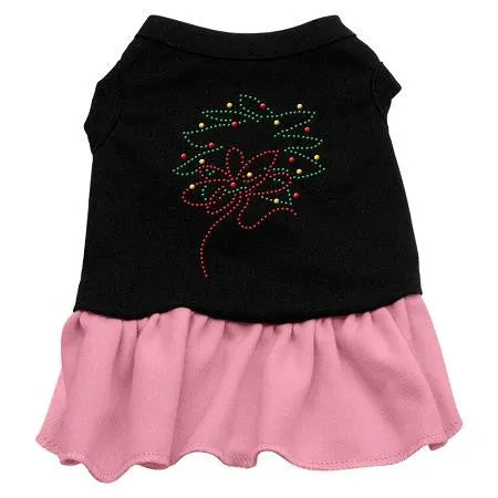 Wreath Rhinestone Dress Black with Pink XL (16)